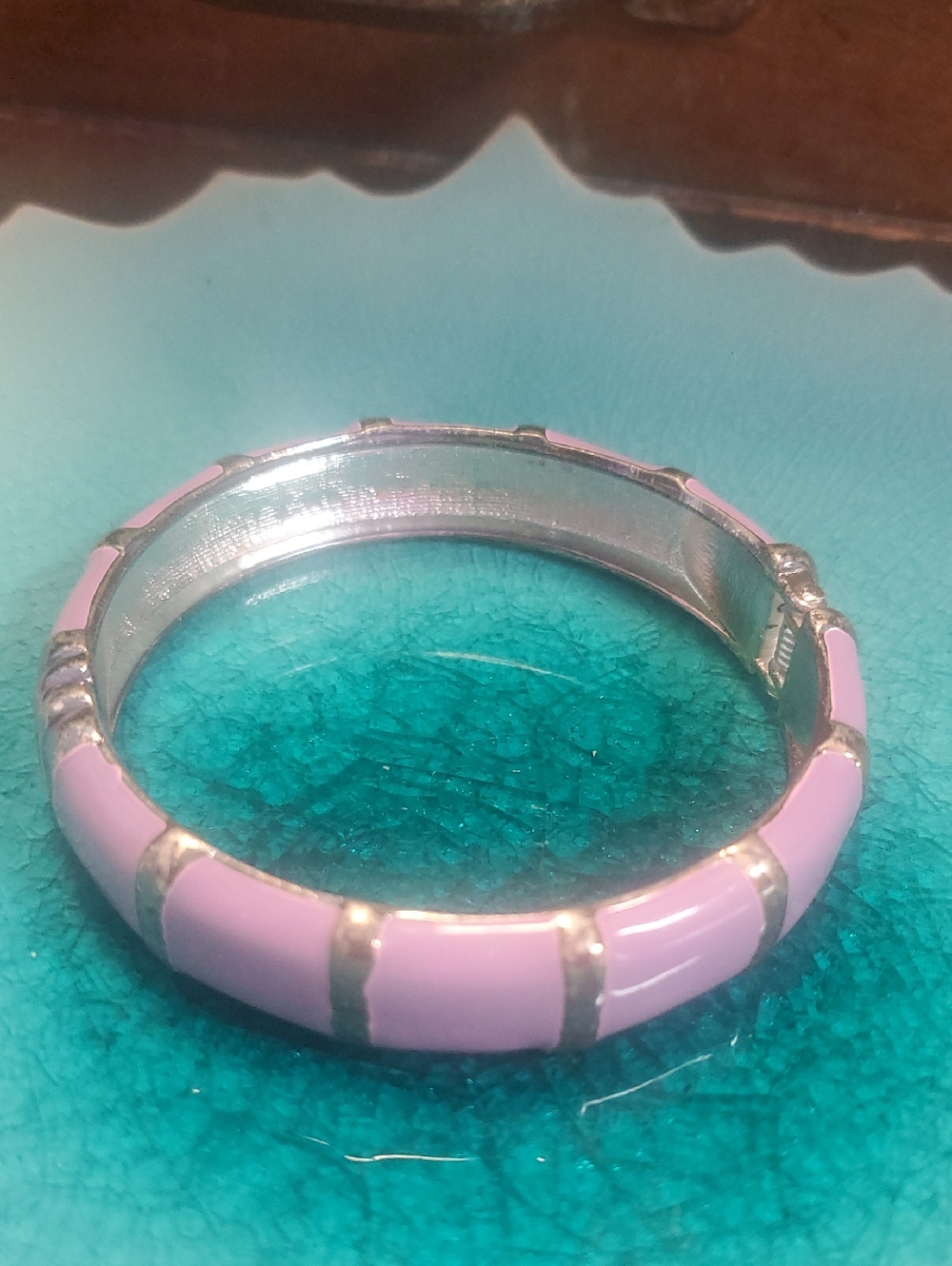 Classic Pink Enamel Bangle Bracelet  D